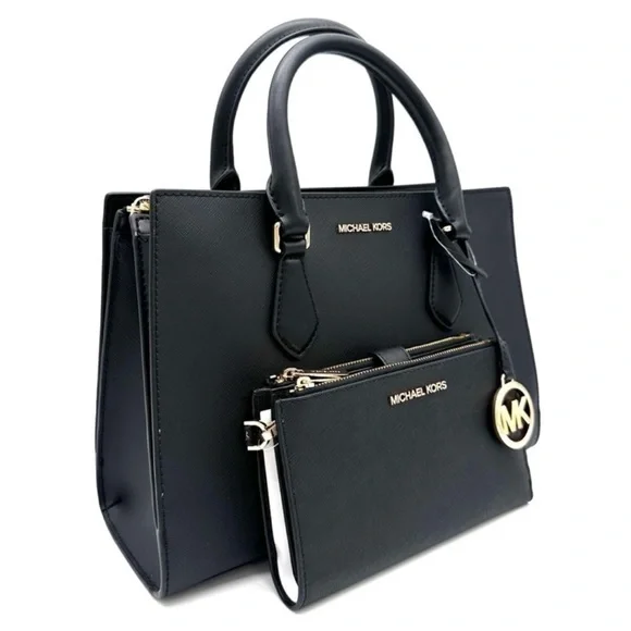 Michael Kors Sheila Medium Center Zip Satchel Bag & Large Double Zip Wallet
